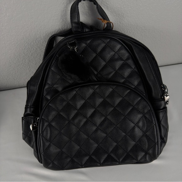 NWT ECOSUSI Mini Backpack Women PU Leather Black Backpack - Picture 4 of 10